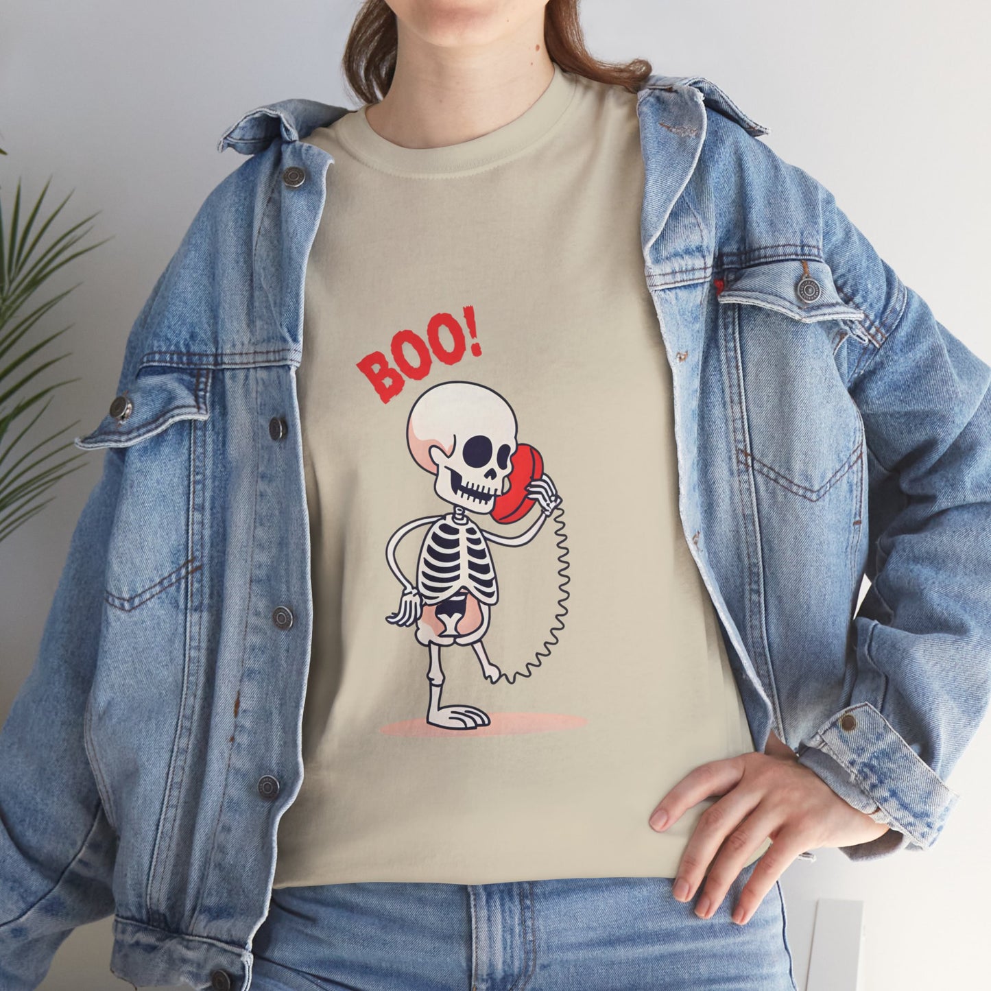 Skeleton Tee Shirt - Halloween Unisex Heavy Cotton Tee