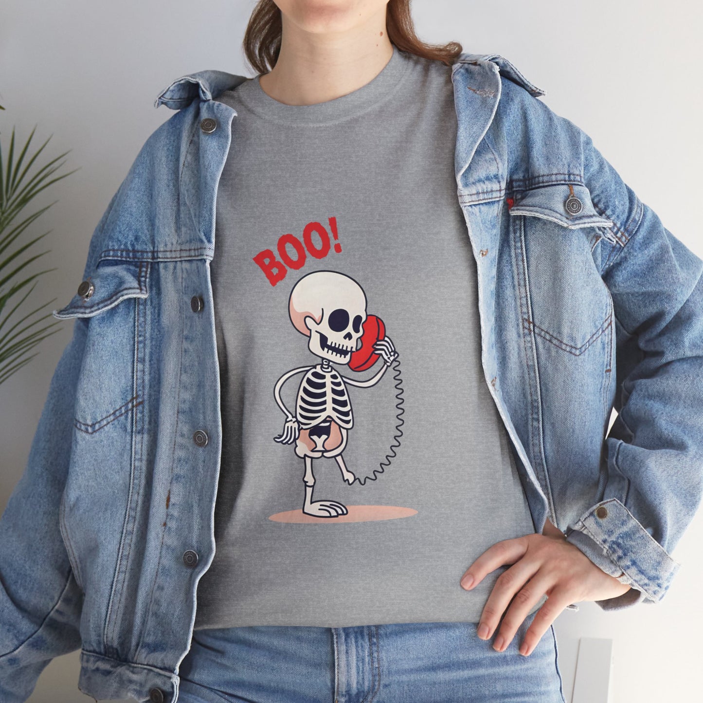Skeleton Tee Shirt - Halloween Unisex Heavy Cotton Tee