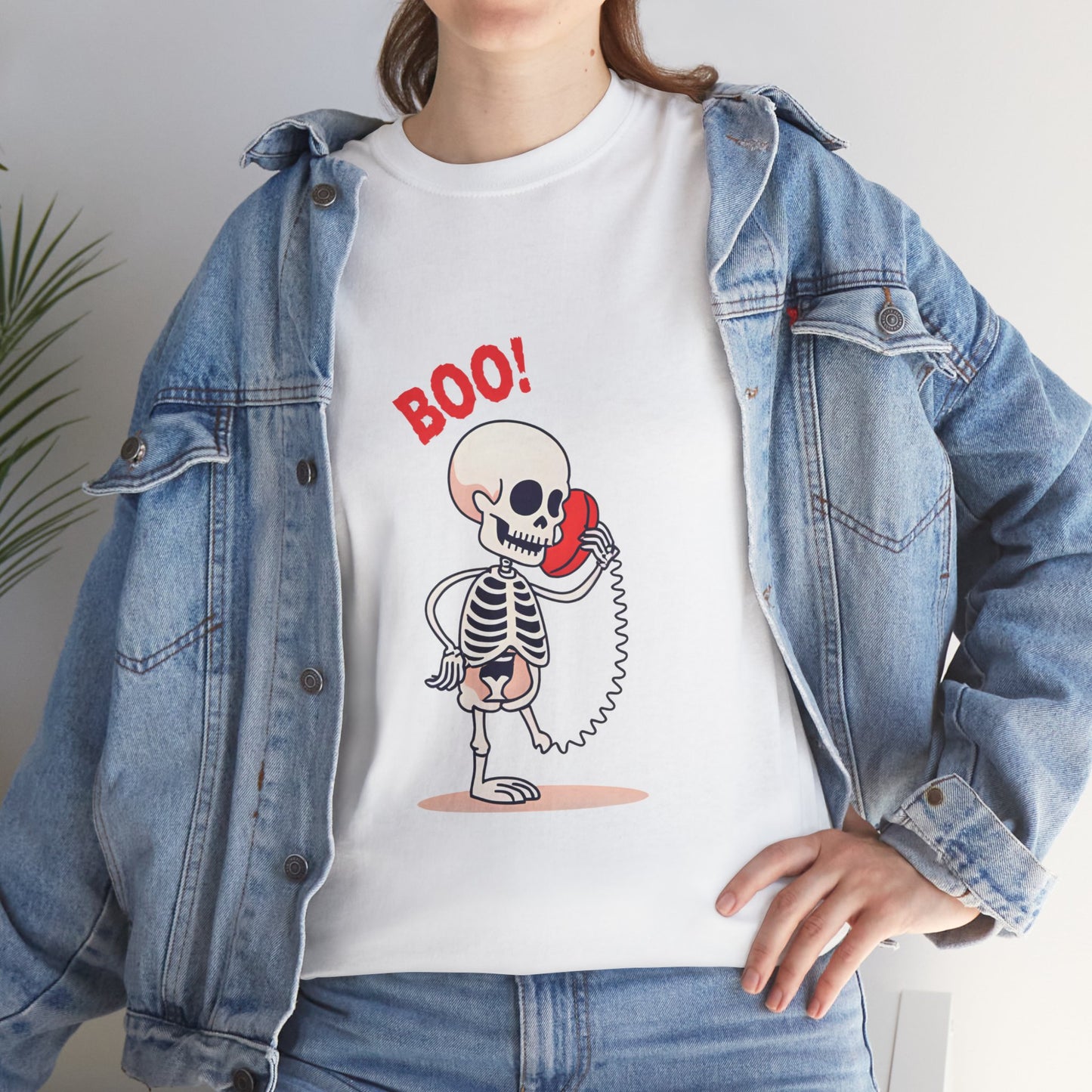 Skeleton Tee Shirt - Halloween Unisex Heavy Cotton Tee