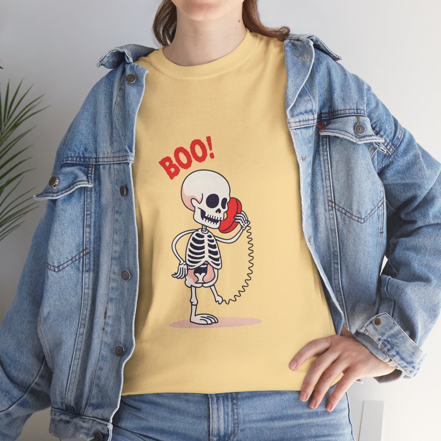 Skeleton Tee Shirt - Halloween Unisex Heavy Cotton Tee